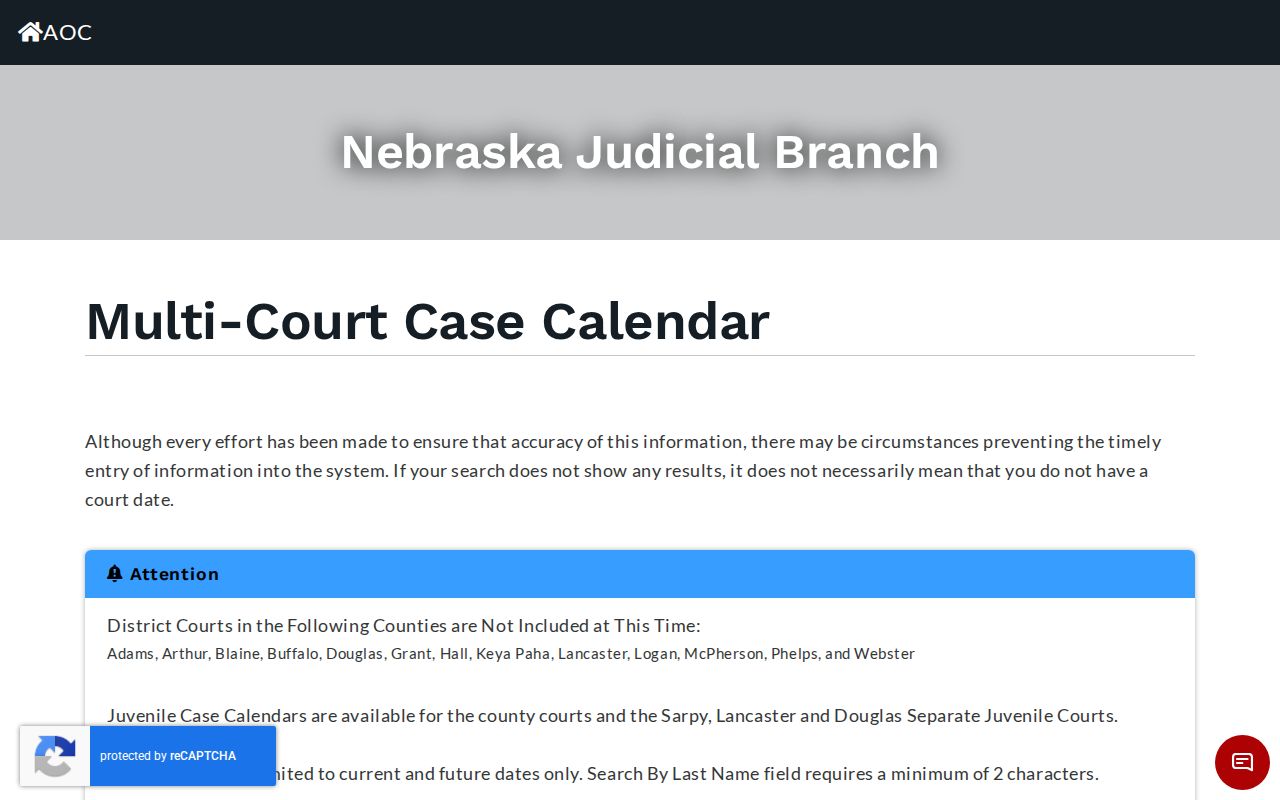 Wayne County court schedule Multi-Court Calendar search form