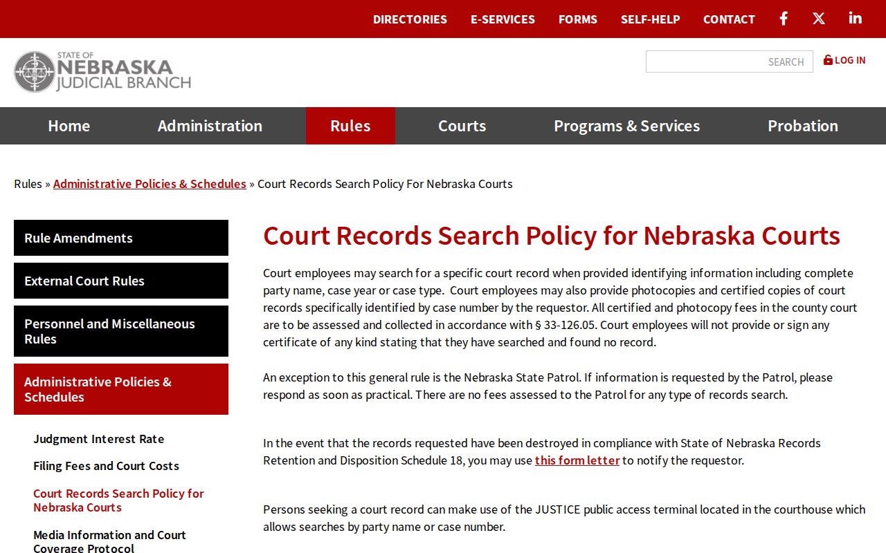 Wayne County court records search-policy guidance
