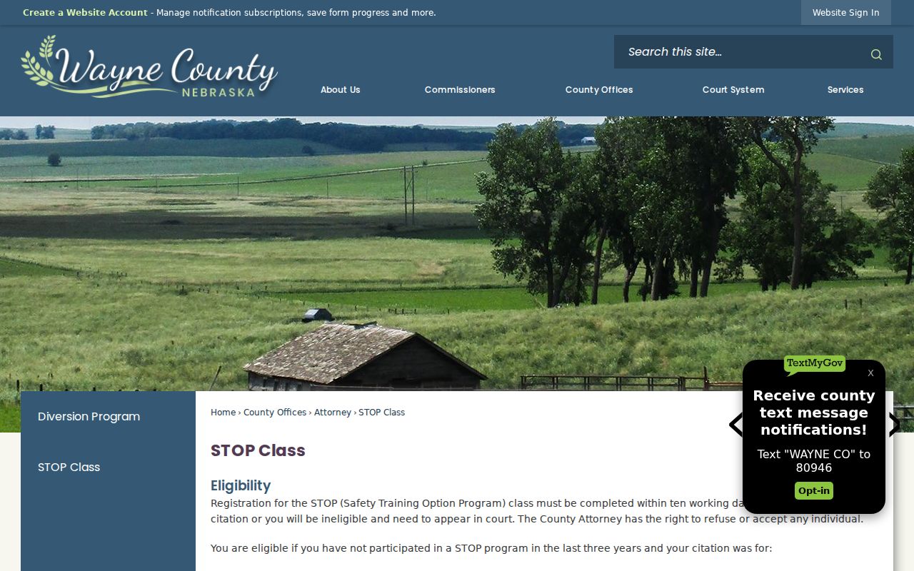 Hoskins court records reference showing Wayne County STOP program information