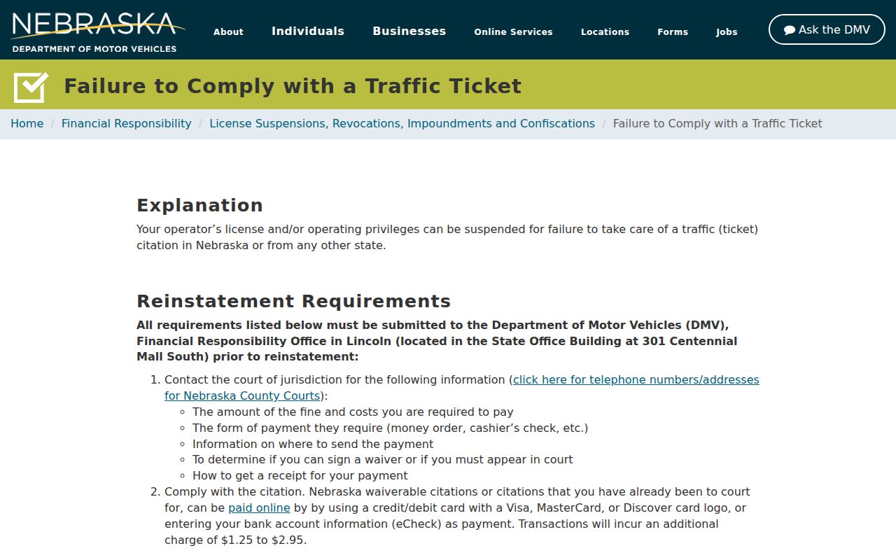 Wayne County traffic court DMV compliance distinction